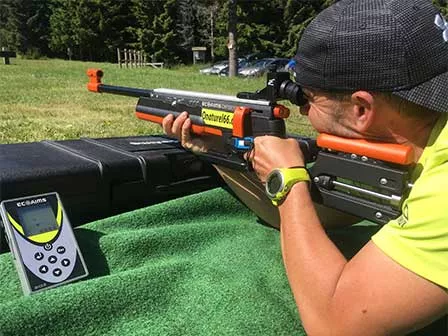 Biathlon avec carabine à visée optique dans les Pyrénées Orientales